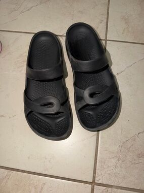 Black Slip-On Sandal Slides